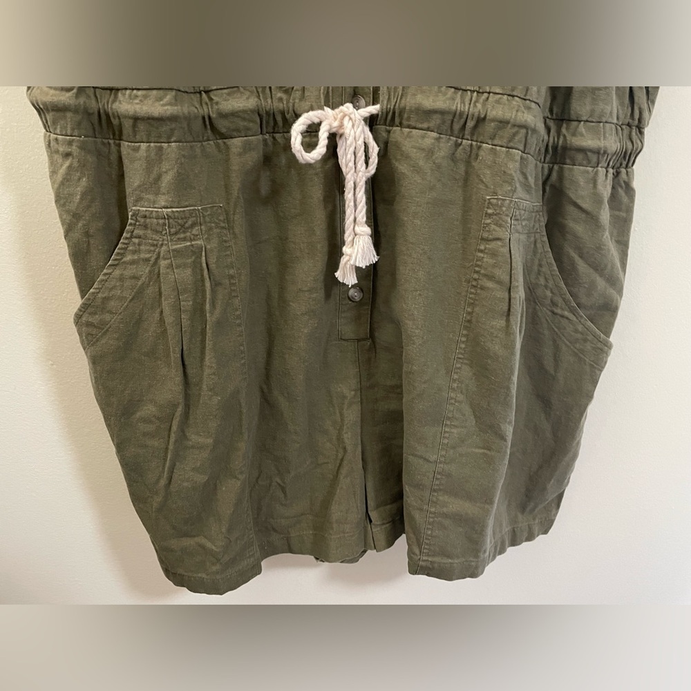 NWT Universal Thread Linen Blend Summer Romper in army green‎ - 3X - Picture 4 of 17